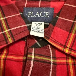 Place Red and Yellow Plaid Men's Shirt